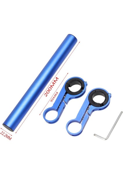 Mavi Genişletici Montaj Stili 20CM Karbon Tüp Bisiklet Gidon Genişletici Dağı Dağ Mtb Bisiklet Bisiklet Far Braketi Lamba El Feneri Tutucu Aksesuar (Yurt Dışından)