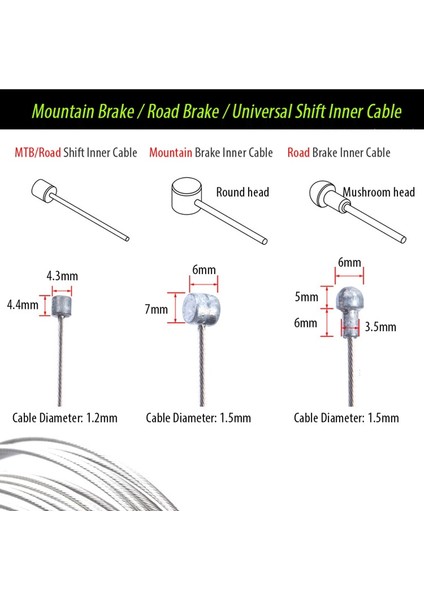 Mtb Ön Fren Stili 5 Adet Risk Paslanmaz Çelik Mtb Dağ Yolu Bisiklet Bisiklet Attırıcı Vites Freni Iç Kablo Hattı Teli (Yurt Dışından)
