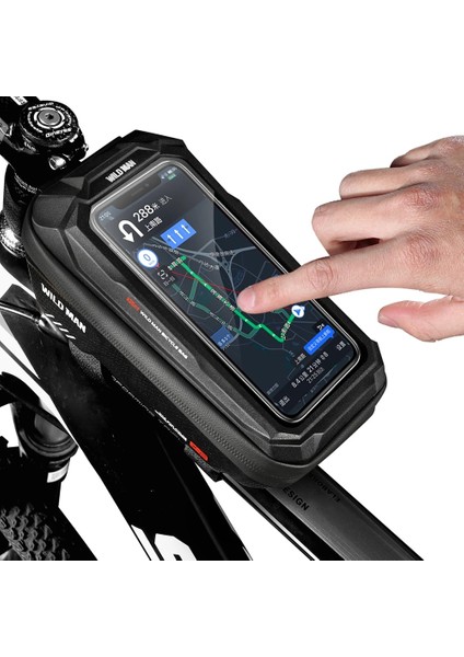 Siyah Stil Wıld Man Su Geçirmez Bisiklet Çantası Dağ Bisikleti Dokunmatik Ekran Ön Çerçeve Saklama Torbaları Tüp Sert Kabuk Pannier Kılıfı Bisiklet Çantaları (Yurt Dışından) fiyatları