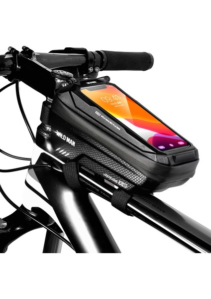 Siyah Stil Wıld Man Su Geçirmez Bisiklet Çantası Dağ Bisikleti Dokunmatik Ekran Ön Çerçeve Saklama Torbaları Tüp Sert Kabuk Pannier Kılıfı Bisiklet Çantaları (Yurt Dışından) indirimleri