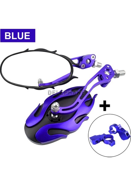 Mavi Stil 1 Çift Bisiklet Bisiklet Aynası Gidon Dağı Dönebilen Bisiklet Dikiz Aynası Hd Reflektörler Dağ Bisikleti E-Bike Scooter Aynası (Yurt Dışından)