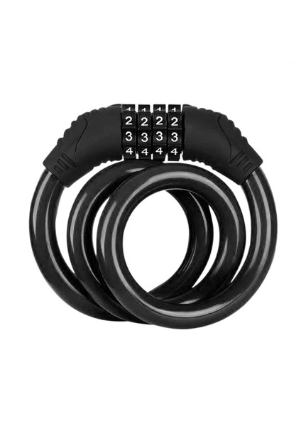 Siyah Stil Bisiklet Kilidi Mtb Bisiklet Çelik Kablo Bobin 4 Haneli Kod Asma Kilit Anahtar Yok Bisiklet Şifreli Kilit Bisiklet Aksesuarları (Yurt Dışından)