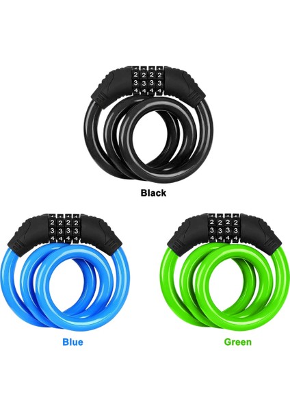 Siyah Stil Bisiklet Kilidi Mtb Bisiklet Çelik Kablo Bobin 4 Haneli Kod Asma Kilit Anahtar Yok Bisiklet Şifreli Kilit Bisiklet Aksesuarları (Yurt Dışından) fırsatları