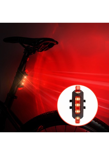 Beyaz-Usb Stili USB Şarj Edilebilir Bisiklet Işık Mtb Bisiklet Ön Arka Arka Arka Lamba Bisiklet Güvenlik Uyarı Işığı Su Geçirmez Bisiklet Lambası El Feneri (Yurt Dışından)