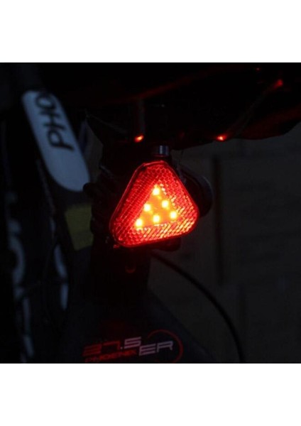 01-Pil Modelleri Stili Yeni LED Bisiklet Üçgen Arka Lambalar Su Geçirmez Dağ Bisikleti Arka Işık USB Şarj Üçlü Flaş Kask Güvenlik Uyarı Lambaları (Yurt Dışından)