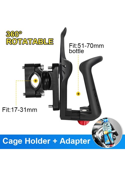RHB0553 ve Adapter1 Stili Motosiklet Şişe Tutucu Mühendislik Plastik Bisiklet Şişe Tutucu + Kafes Montaj Su Şişesi Tutucu Braket Raf Kafes Adaptörü (Yurt Dışından)