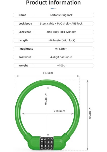 No.1 Tarzı 4 Haneli Kod Mtb Bisiklet Renkli Çelik Kablo Kilitleri Hırsızlığa Karşı Güvenlik Kilidi Bisiklet Ekipmanları Elektrikli E-Bisiklet Bisiklet Zinciri Kilidi (Yurt Dışından)