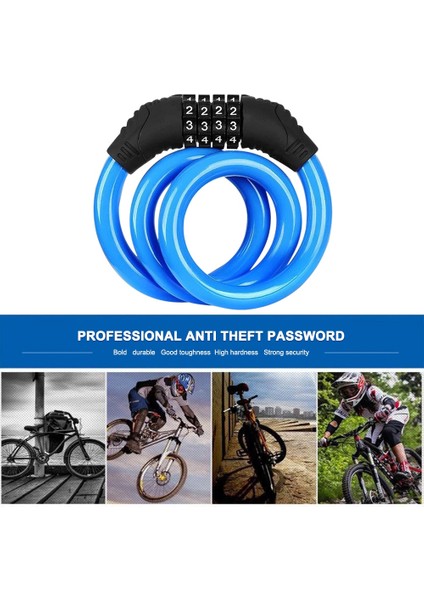 No.1 Tarzı 4 Haneli Kod Mtb Bisiklet Renkli Çelik Kablo Kilitleri Hırsızlığa Karşı Güvenlik Kilidi Bisiklet Ekipmanları Elektrikli E-Bisiklet Bisiklet Zinciri Kilidi (Yurt Dışından) fiyatları