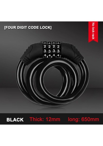 No.1 Tarzı 4 Haneli Kod Mtb Bisiklet Renkli Çelik Kablo Kilitleri Hırsızlığa Karşı Güvenlik Kilidi Bisiklet Ekipmanları Elektrikli E-Bisiklet Bisiklet Zinciri Kilidi (Yurt Dışından) indirimleri