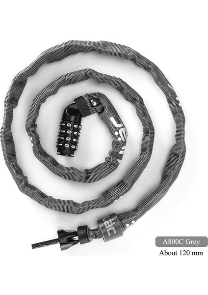 A800C Gri Stili Ulac Bisiklet Kilidi Mtb Yol Bisikleti Zinciri Hırsızlığa Karşı Şifreli Kilit Ultra-Hafif Taşınabilir Çalışma Kilidi Güvenlik Kararlı Bisiklet Aksesuarları (Yurt Dışından)