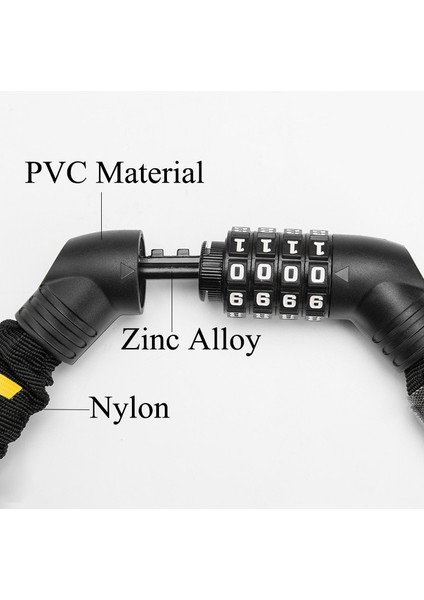 A800C Gri Stili Ulac Bisiklet Kilidi Mtb Yol Bisikleti Zinciri Hırsızlığa Karşı Şifreli Kilit Ultra-Hafif Taşınabilir Çalışma Kilidi Güvenlik Kararlı Bisiklet Aksesuarları (Yurt Dışından) modelleri