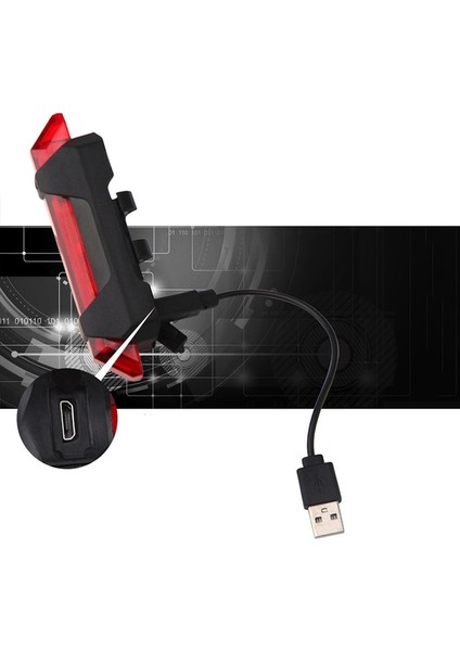 No.4 Tarzı LED Kuyruk Lambası Güvenlik Uyarı Işığı USB Şarj Edilebilir Dağ Bisikleti Bisiklet Işığı Bisiklet Su Geçirmez Arka Kuyruk Lambası Aksesuarları (Yurt Dışından)