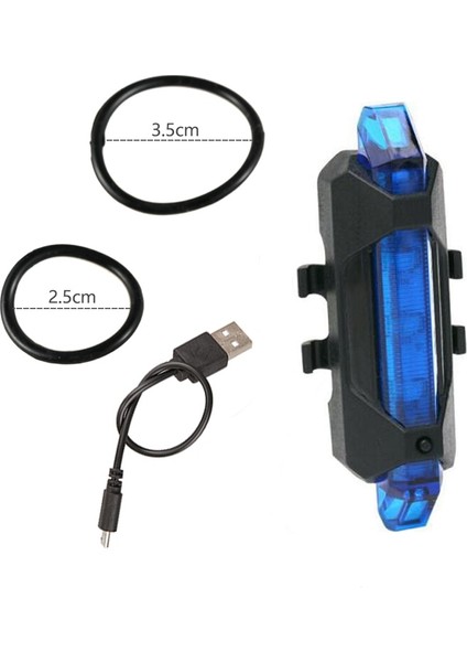 Mavi Stil Bisiklet Bisiklet Işık USB Şarj Edilebilir LED Ön Arka Kuyruk Arka Lambası Taşınabilir Güvenlik Uyarı Bisiklet Işığı Flaş Bisiklet Aksesuarları (Yurt Dışından)