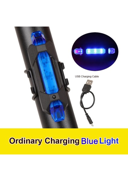 Mavi Stil Bisiklet Bisiklet Işık USB Şarj Edilebilir LED Ön Arka Kuyruk Arka Lambası Taşınabilir Güvenlik Uyarı Bisiklet Işığı Flaş Bisiklet Aksesuarları (Yurt Dışından)