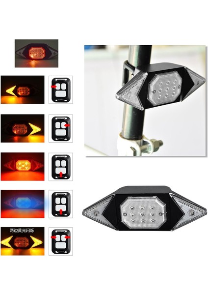 B Tarzı USB Şarj Edilebilir Bisiklet Dönüş Sinyali Işık Bisiklet Arka LED Lamba Uyarı Arka Lambası Kablosuz Denetleyici Bisiklet Sürme Ekipmanları (Yurt Dışından)