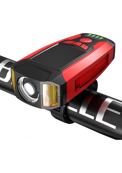 Kırmızı Tarzı Şarj 800 Lümen Bisiklet Işık USB Şarj Bisiklet Ön Işık 5 LED Bisiklet Bilgisayar Bisiklet Kafa Işık Whorn Hız Ölçer LCD Ekran (Yurt Dışından)