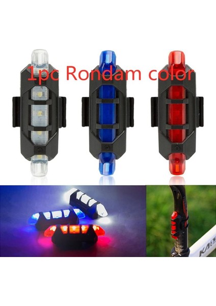 Rastgele Renk Stili 5 LED Şarj Edilebilir USB Bisiklet Arka Lambası Bisiklet Güvenliği Bisiklet Uyarısı Arka Lambası Taşınabilir Flaş Işığı Süper Parlak Bisiklet Işıkları (Yurt Dışından)