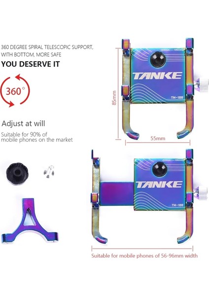 Renkli Stil Tanke Bisiklet Mobil Iskele Alüminyum Alaşım Göz Kamaştırıcı Renk 360 Derece Döndürme Dağ Bisikleti Sürme Yol Navigasyon Ekipmanı (Yurt Dışından) modelleri