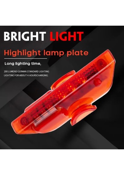 Type2-1 Tarzı Bisiklet Için Fener LED USB Şarj Ön Bisiklet Fener Kuyruk Lambası Dağ Bisikleti Arka Lambası Bisiklete Binme Güvenlik Uyarı Feneri (Yurt Dışından)