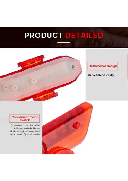 Type2-1 Tarzı Bisiklet Için Fener LED USB Şarj Ön Bisiklet Fener Kuyruk Lambası Dağ Bisikleti Arka Lambası Bisiklete Binme Güvenlik Uyarı Feneri (Yurt Dışından)