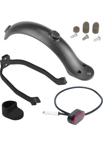 Siyah Stil Elektrikli Scooter Arka Çamurluk Çamurluk Desteği Arka Lambası Seti Mooter Için Elektrikli Hafif Eleman Dekorasyonu (Yurt Dışından)