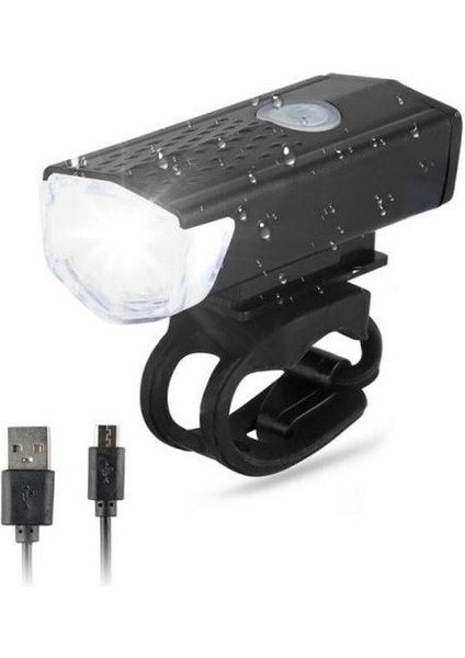 Siyah Stil USB Şarj Bisiklet Işık Ön Far Bisiklet Kuyruk Işık Seti Dağ Bisikletçiliği Su Geçirmez Lamba LED El Feneri Mtb Bisiklet Aksesuarı (Yurt Dışından)