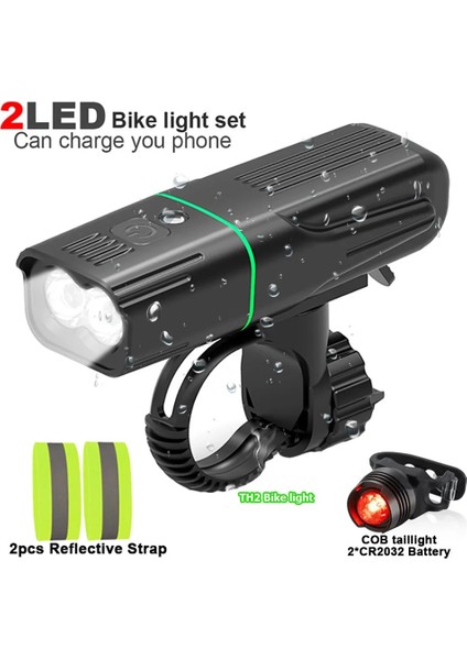 TH2-3HXLEGGINGSXE01 Stili L2T6 Bisiklet Işık USB Şarj Edilebilir Bisiklet Işıkları Ah Güç Bankası Bisiklet Mtb Lambası Far El Feneri Opsiyonel Arka Lambası (Yurt Dışından)
