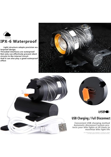 J-803G-918W Stili Basecamp Lm Serbest Yakınlaştırma Su Geçirmez T6 LED Bisiklet Işık Bisiklet Ön Lamba Torch Far USB ile Şarj Edilebilir Bisiklet Işığı (Yurt Dışından)