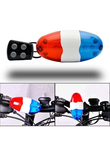 B5 Stili Bisiklet Zil Bisiklet Polis Arka Lambası 6 Yanıp Sönen LED 4 Sesler Polis Siren Trompet Elektrikli Korna Mtb Bisiklet Işık Bisiklet Aksesuarları (Yurt Dışından)