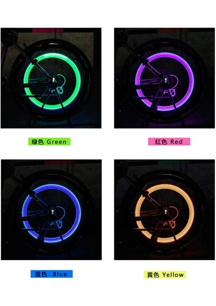 Kırmızı Stil 1 Adet Yeni LED Bisiklet Işıkları Tekerlek Lastik Vana Kapakları Bisiklet Aksesuarları Bisiklet Fener Konuşmacı Bisiklet Lambası Rengi Mavi Yeşil Pembe Sarı (Yurt Dışından)