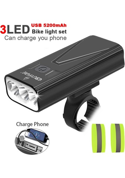 KX3-10HXTAYT Stili L2T6 Bisiklet Işık USB Şarj Edilebilir Bisiklet Işıkları Ah Güç Bankası Bisiklet Mtb Lambası Far El Feneri Opsiyonel Arka Lambası (Yurt Dışından)