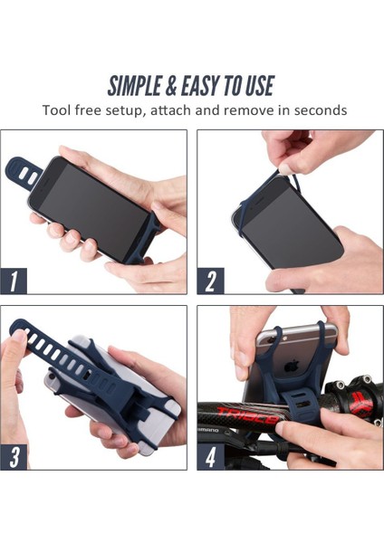 No.2 Tarzı Darbeye Dayanıklı Sarsıntı Önleyici Silikon Bisiklet Telefon Tutucu 4 "-6" Akıllı Telefonlar Için Ayarlanabilir Bisiklet Montaj Braketi (Yurt Dışından) modelleri