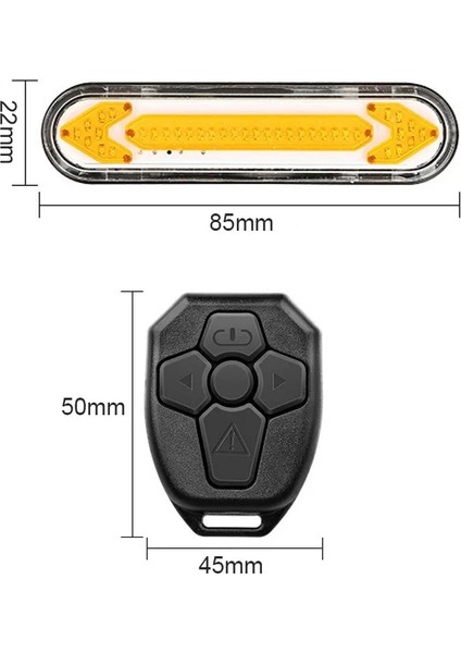 Kırmızı Stil LED Bisiklet Dönüş Sinyali Uzaktan Kumanda Bisiklet Arka Lambası Bisiklet Yön Göstergesi USB Şarj Arka Işık Güvenlik Uyarı Lambası (Yurt Dışından)