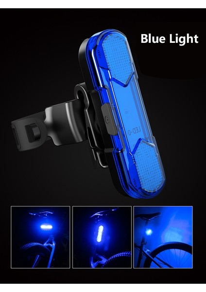Mavi Stil Şarj Edilebilir Cob LED USB Dağ Bisikleti Kuyruk Işık Arka Lambası Mtb Güvenlik Uyarısı Bisiklet Arka Işık Bisiklet Lambası Aksesuarları (Yurt Dışından)