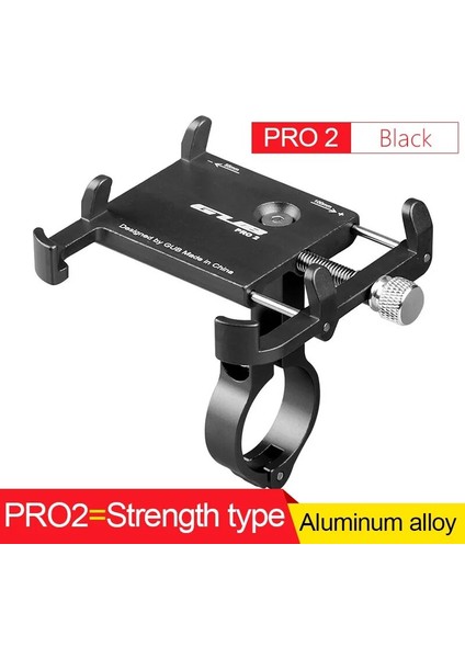 Pro2-Siyah Stili Gub Evrensel Bisiklet Telefon Montaj Tutucu Standı Alüminyum Ayarlanabilir Mtb Bisiklet Motosiklet Gps Telefon Güç Bankası Desteği (Yurt Dışından)
