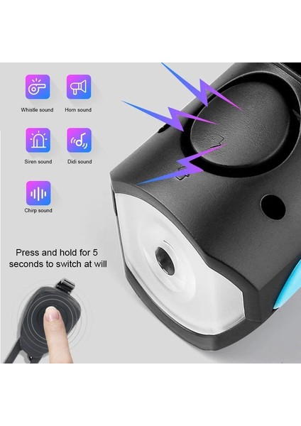QD-0804T Stili X-Tıger Bisiklet Işık USB Şarj Ipx5 Su Geçirmez Ah Mtb Bisiklet Korna Işık LED El Feneri Bisiklet Far Kuyruk Işık Seti (Yurt Dışından)