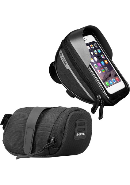 Kuyruk Çanta Stili B-Soul Bisiklet Kafa Tüp Gidon Çanta Dağ Yol Bisikleti Ön Kuyruk Arka Eyer Bisiklet Telefon Kılıfı Su Geçirmez Kılıf Tutucu Set (Yurt Dışından) modelleri