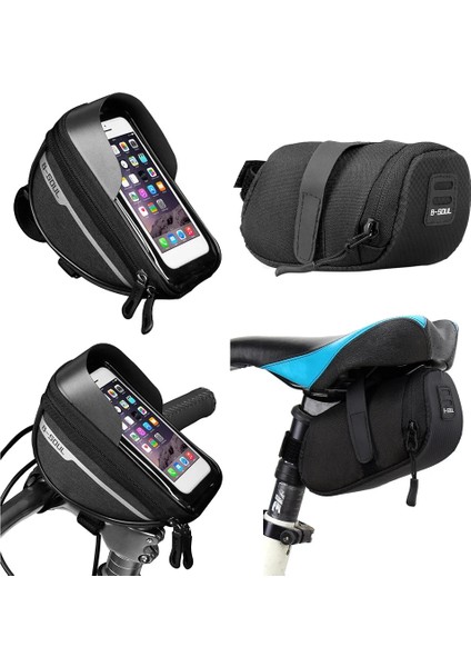Kuyruk Çanta Stili B-Soul Bisiklet Kafa Tüp Gidon Çanta Dağ Yol Bisikleti Ön Kuyruk Arka Eyer Bisiklet Telefon Kılıfı Su Geçirmez Kılıf Tutucu Set (Yurt Dışından) fırsatları