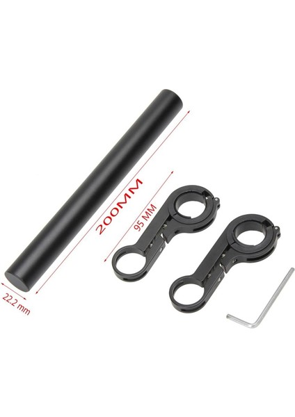 Siyah Genişletici Montaj Stili 20CM Karbon Tüp Bisiklet Gidon Genişletici Dağı Dağ Mtb Bisiklet Bisiklet Far Braketi Lamba El Feneri Tutucu Aksesuar (Yurt Dışından)