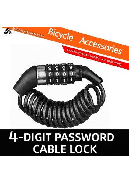 Siyah Stil Mini Kask Kilidi Anti-Hırsızlık 4 Haneli Şifre Mtb Yol Bisikleti Scooter Motosiklet Için Kilitler Motosiklet Taşınabilir Bisiklet Bisiklet Kablo Kilidi (Yurt Dışından) fiyatları