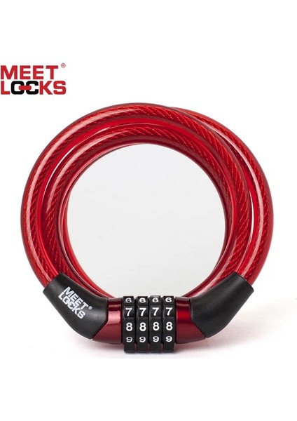 Mor Tarzı Meetlocks Sarmal Kombinasyon Kablo Bisiklet Kilidi Çap(L) & (L) Kırmızı Renk Mini Bisiklet Kilidi Güvenlik Bisiklet (Yurt Dışından) fiyatları