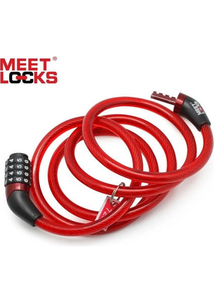Mor Tarzı Meetlocks Sarmal Kombinasyon Kablo Bisiklet Kilidi Çap(L) & (L) Kırmızı Renk Mini Bisiklet Kilidi Güvenlik Bisiklet (Yurt Dışından) fırsatları