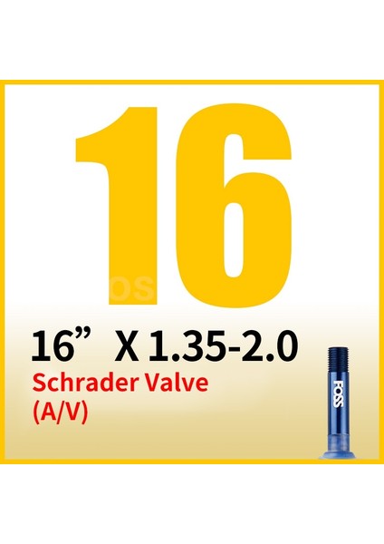 16 x 1.35-2.0 Av Stili Foss Patlama Önleyici Bisiklet Tüpü Schrader Presta Kauçuk Iç Lastikler Bisiklet Kamerası Fc. Inç Lastik Yol Mtb Lastik (Yurt Dışından)