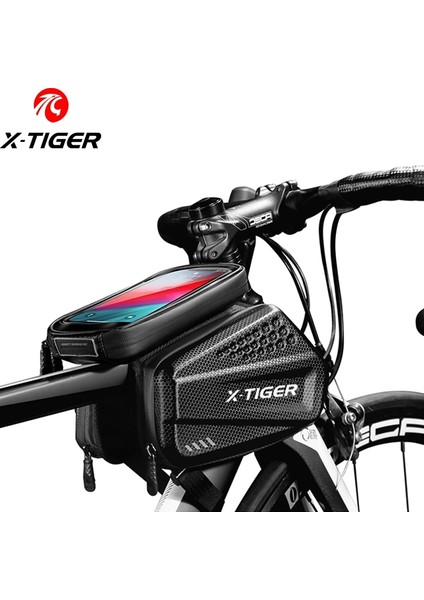 Bordo Tarzı X-Tıger Bisiklet Bisiklet Bisiklet Çantası 1.2l Su Geçirmez 3D Eva Kabuk Kılıfı Bisiklet Üst Ön Tüp Üçgen Bisiklet Çerçeve Çantası (Yurt Dışından)