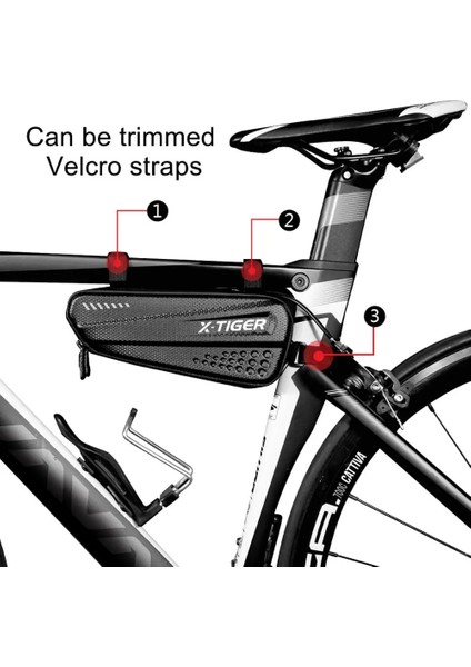 Bordo Tarzı X-Tıger Bisiklet Bisiklet Bisiklet Çantası 1.2l Su Geçirmez 3D Eva Kabuk Kılıfı Bisiklet Üst Ön Tüp Üçgen Bisiklet Çerçeve Çantası (Yurt Dışından) indirimleri
