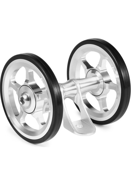 Gümüş Tarzı Alüminyum Alaşımlı Bisiklet Çift Silindirli Arka Tekerlekler Brompton Katlanır Bisiklet Için Değiştirme Arka Çamurluk Bisiklet Aksesuarları (Yurt Dışından)