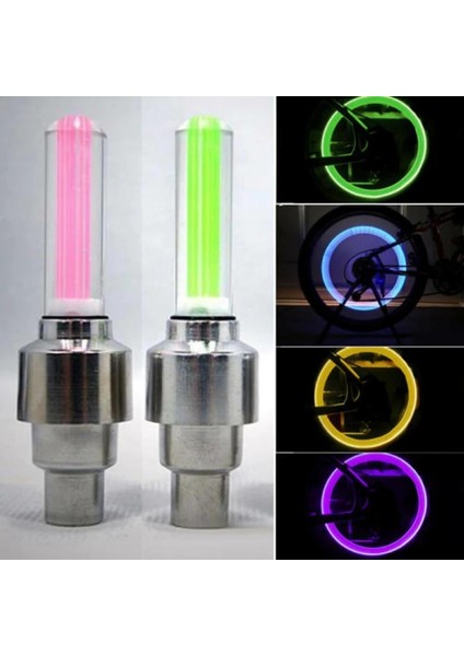 Rastgele Renk 2 Adet Tarzı 2 Adet Sıcak LED Neon Işık Valfi Kök Cap Bisiklet Bisiklet Araba Motosiklet Tekerlek Lastik Lambası Vana Lastik Işık Bisiklet Aksesuarları Br (Yurt Dışından)