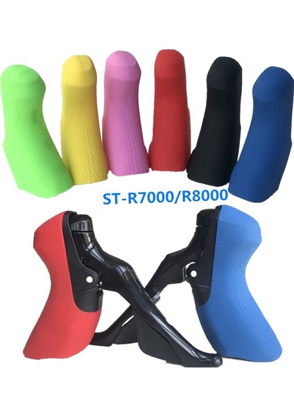 Yeşil Stil Yol Bisikleti Vites Fren Kolu Kapağı Bisiklet Vites Değiştirme Kiti Silikon Kılıf St R8000 R7000 (Yurt Dışından) fiyatları
