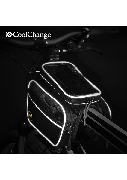 6.0-Siyah Stil Coolchange Bisiklet Çantası Ön Çerçeve Büyük Mtb Bisiklet Çantası Su Geçirmez Kapak Ekranlı Dokunmatik Üst Tüp Telefon Çantası Bisiklet Aksesuarları (Yurt Dışından) indirimleri