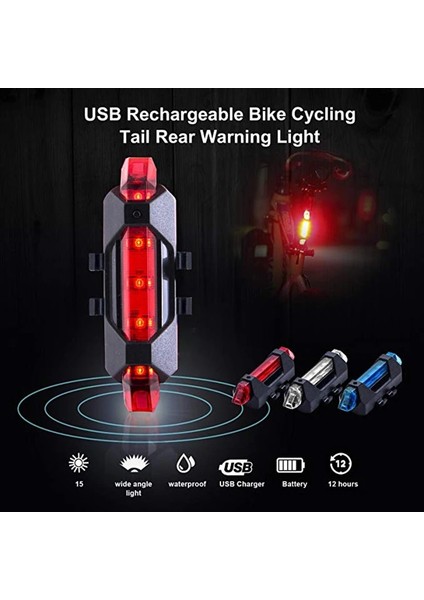 Yeşil Stil Şarj Edilebilir Bisiklet Bisiklet Işığı LED Arka Lambası Arka Kuyruk Güvenlik Uyarısı Bisiklete Binme Taşınabilir Koltuk Direği Işığı USB (Yurt Dışından)